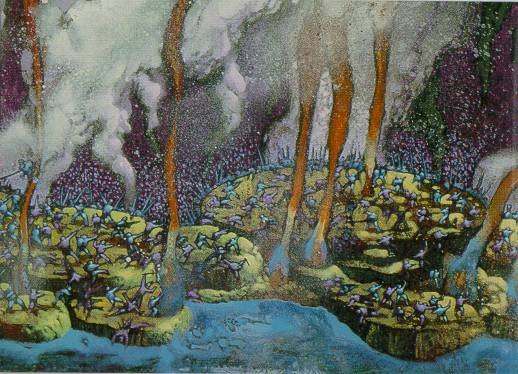 Purple and Blue armies fight